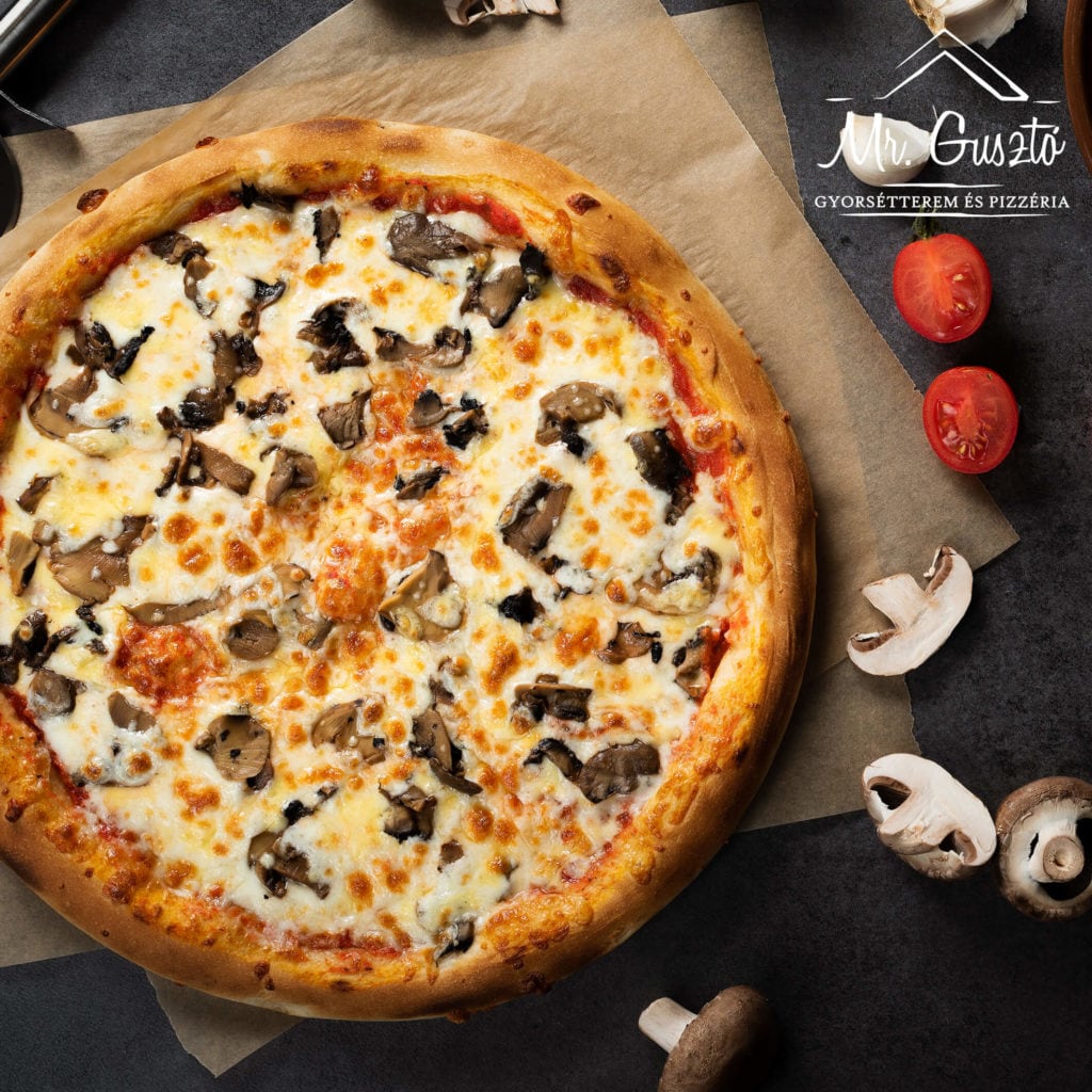 02. Gombás Pizza 32 cm - Mr. Gusztó Gyorsétterem és Pizzéria