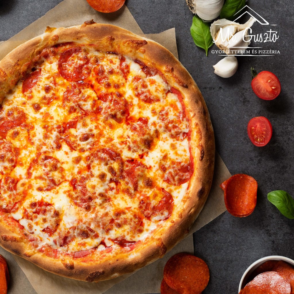 10. Szalámis Pizza 32 cm Mr. Gusztó Gyorsétterem és Pizzéria